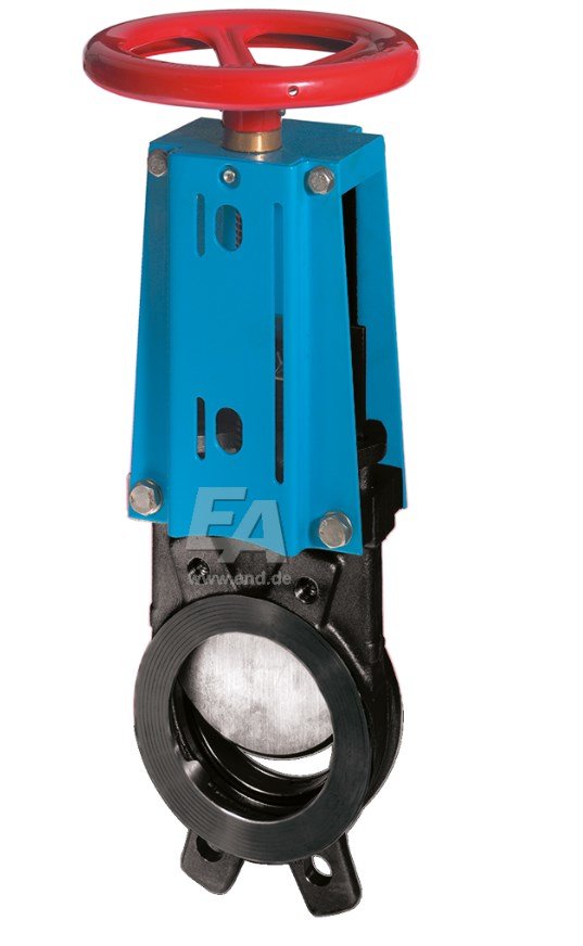Задвижка шиберная ножевая, GG25/metall, DN150, PN10, Gehäuse: GG25, Schieberblatt: Edelstahl