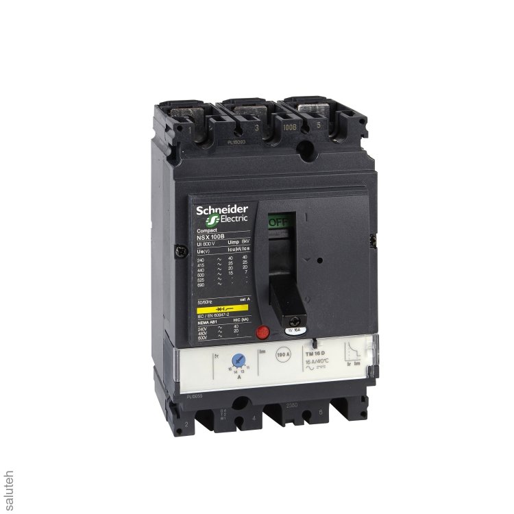 Выключатель автоматический NSX100N TM100D 3P3D термомагнитный расцепитель (LV429840)