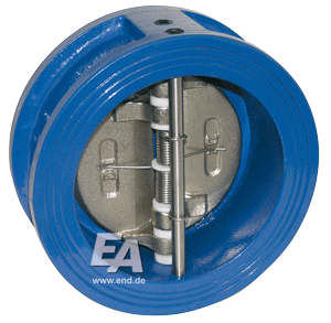 Двухстворчатый обратный клапан, DN250, PN16 GGG-40/EPDM/нерж. сталь