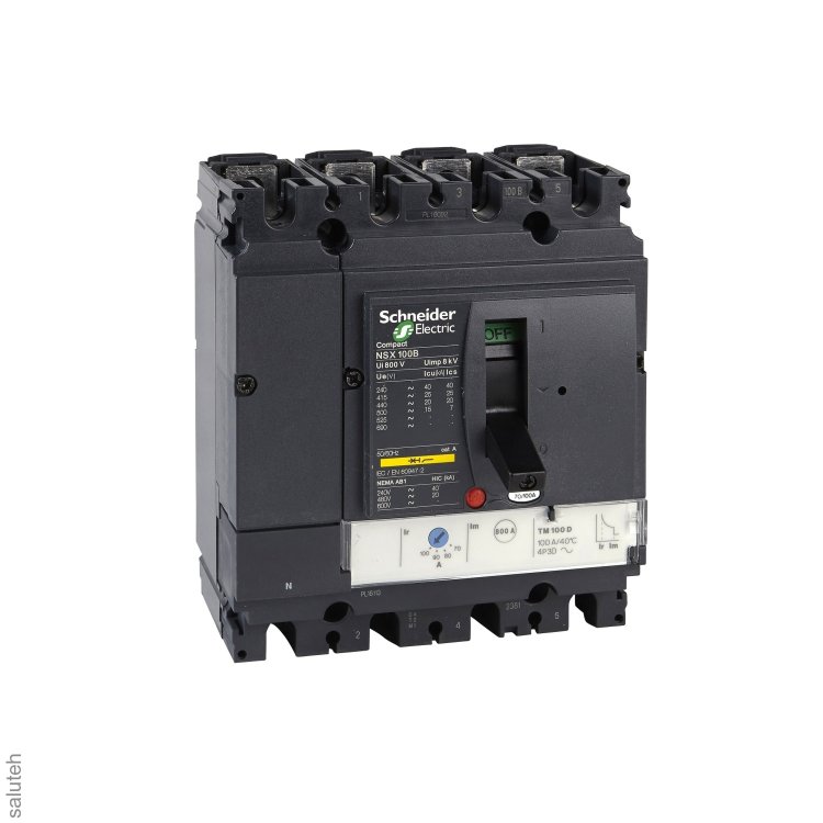 Выключатель автоматический 80А 150кА NSX100H TM80D 4p термомагнитный расцепитель (LV429691)
